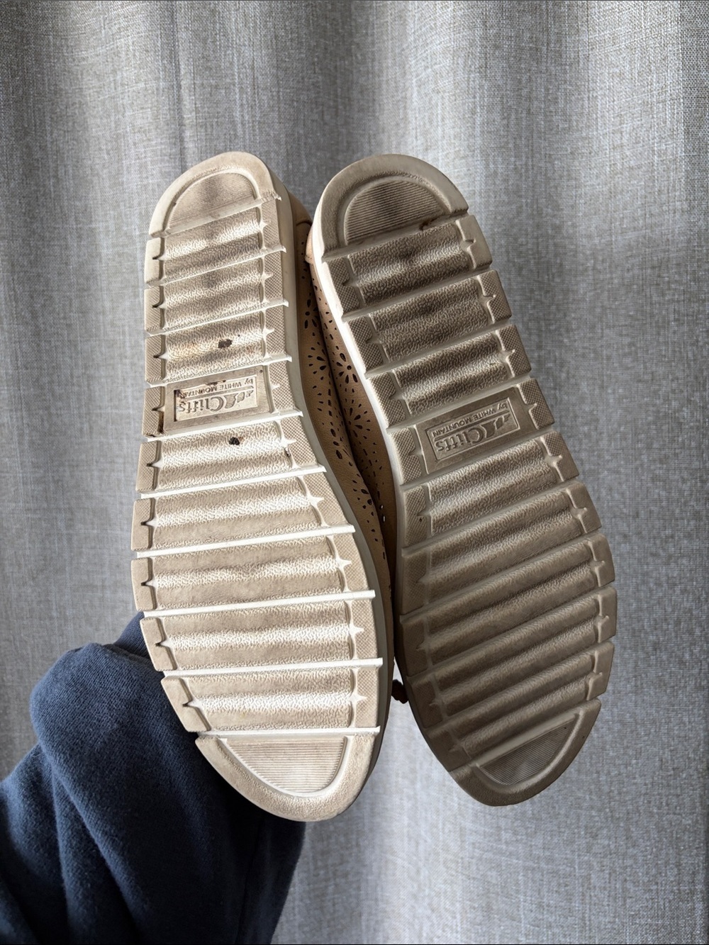 Cliffs by WHITE MOUNTAIN Tan Laser-Cut Ballet Flats with Bow Trim - Picture 2 of 4
